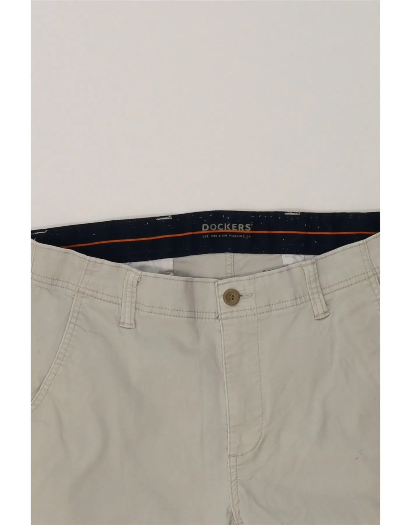 DOCKERS Mens Chino Shorts W34 Large Grey Cotton