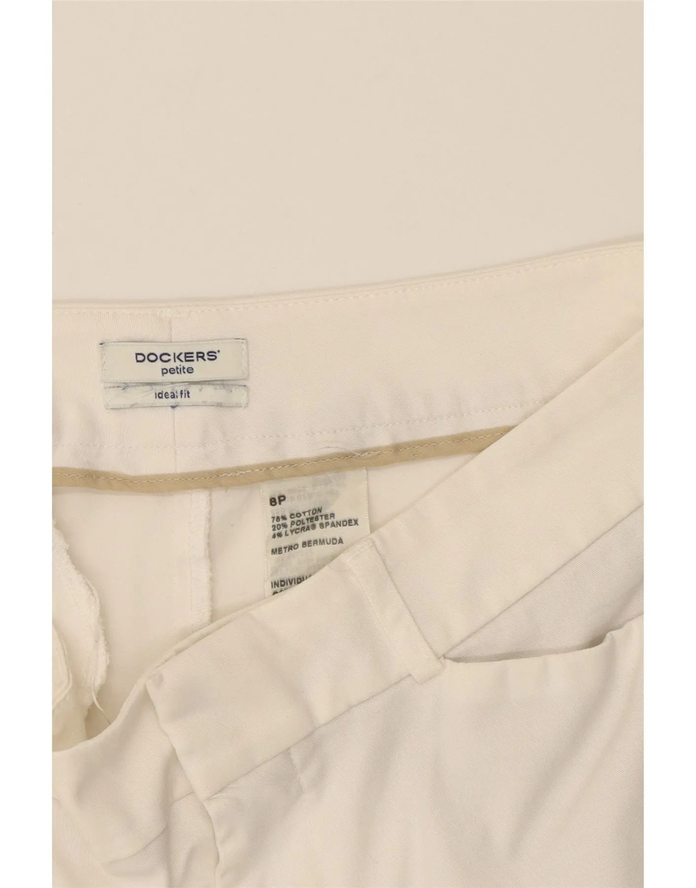 DOCKERS Womens Petite Casual Shorts US 8 Medium W30  White Cotton