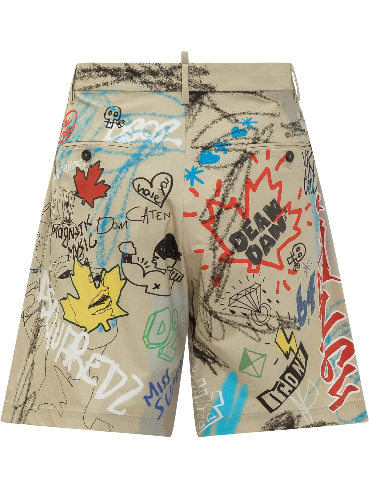 Dsquared2 Graffiti Scribble Print Shorts
