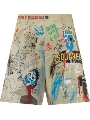 Dsquared2 Graffiti Scribble Print Shorts