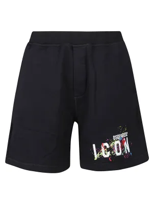 Dsquared2 Paint Splatter Icon Print Shorts