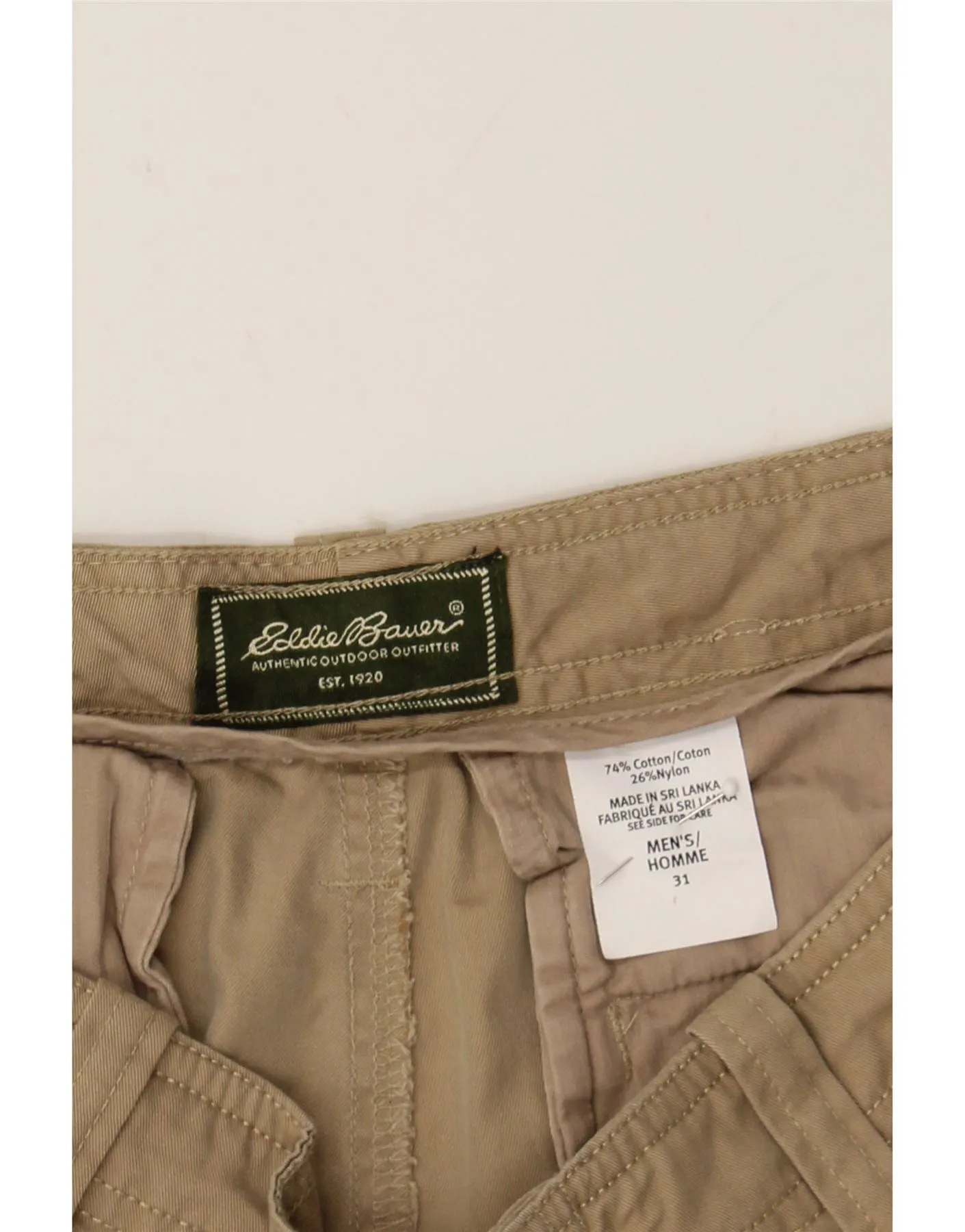 EDDIE BAUER Mens Chino Shorts W31 Medium Beige Cotton