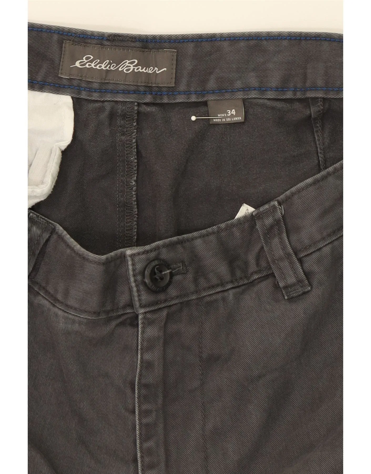 EDDIE BAUER Mens Chino Shorts W34 Large Grey Cotton