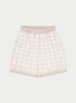 EMBLEM PRINT SHORTS - BEIGE