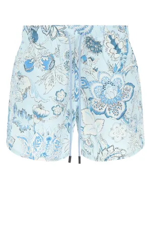 Etro Logo Patch Drawstring Swim Shorts