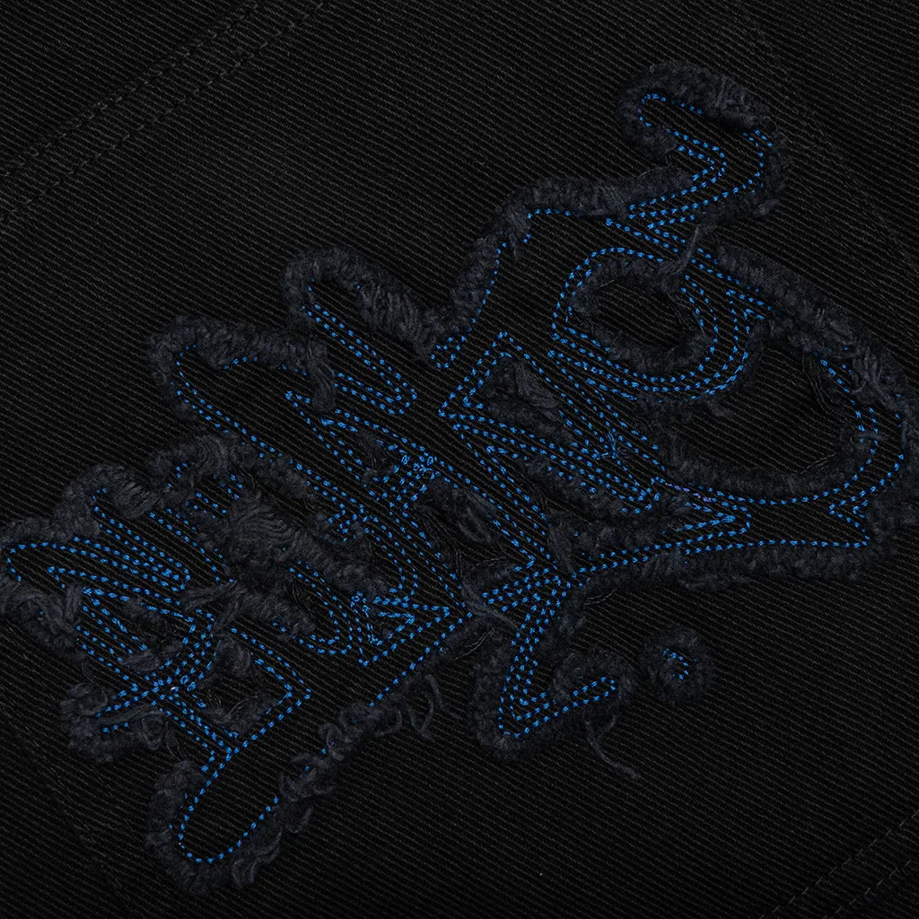 Frayed Script Painter Shorts - Black