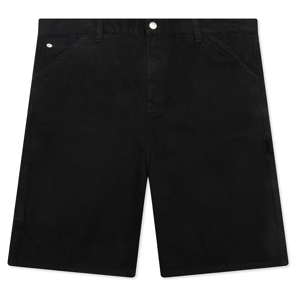 Frayed Script Painter Shorts - Black