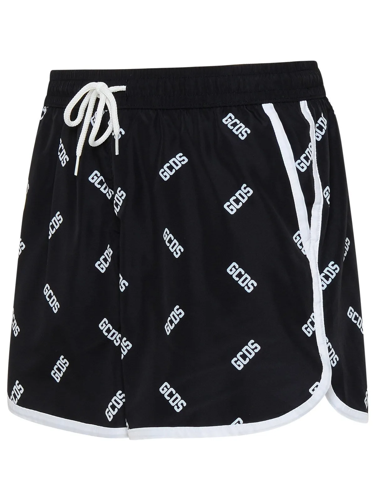 GCDS Allover Logo Printed Drawstring Swim Shorts