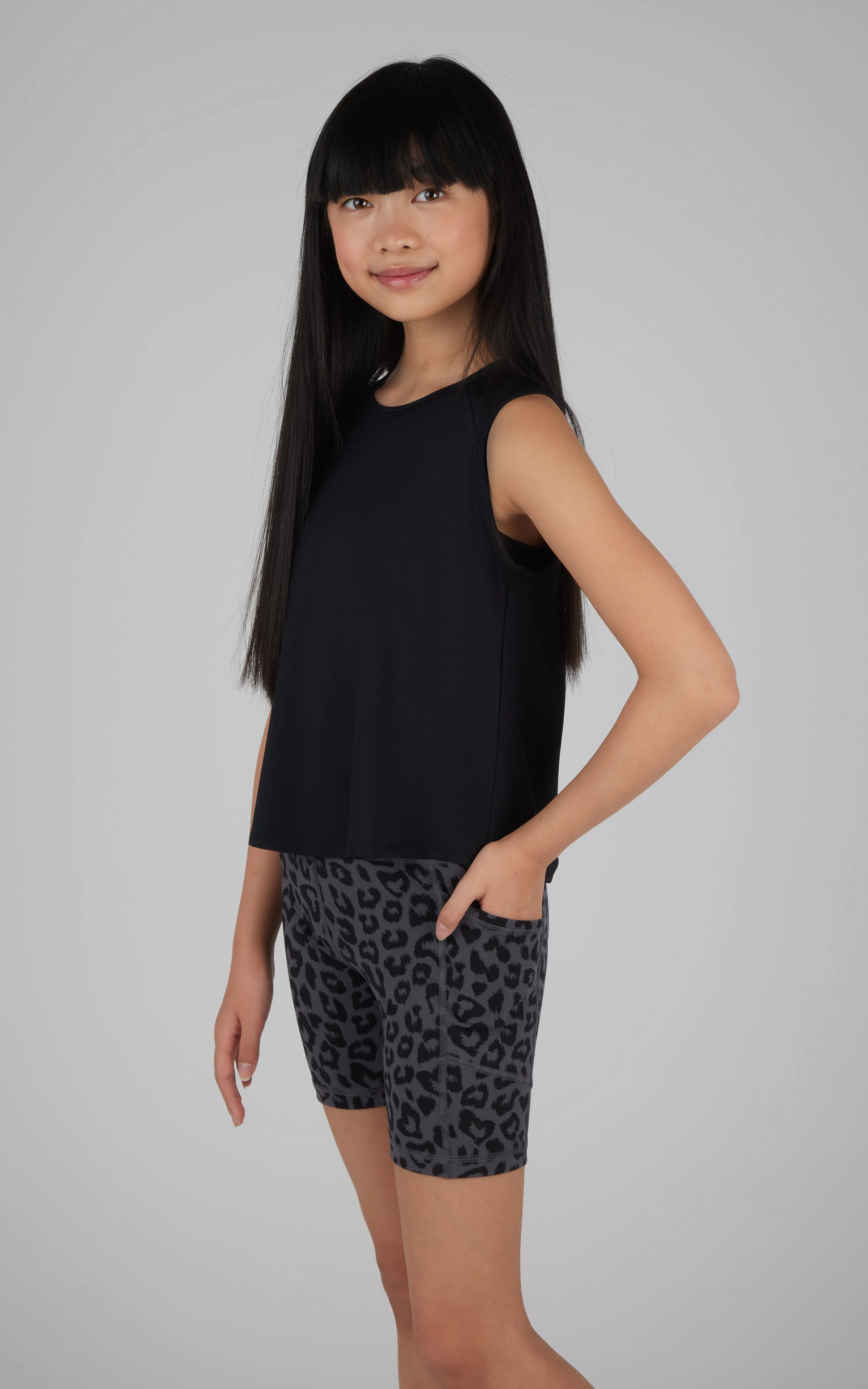 Girls 2 PC Lux Tank   Bike Short Set