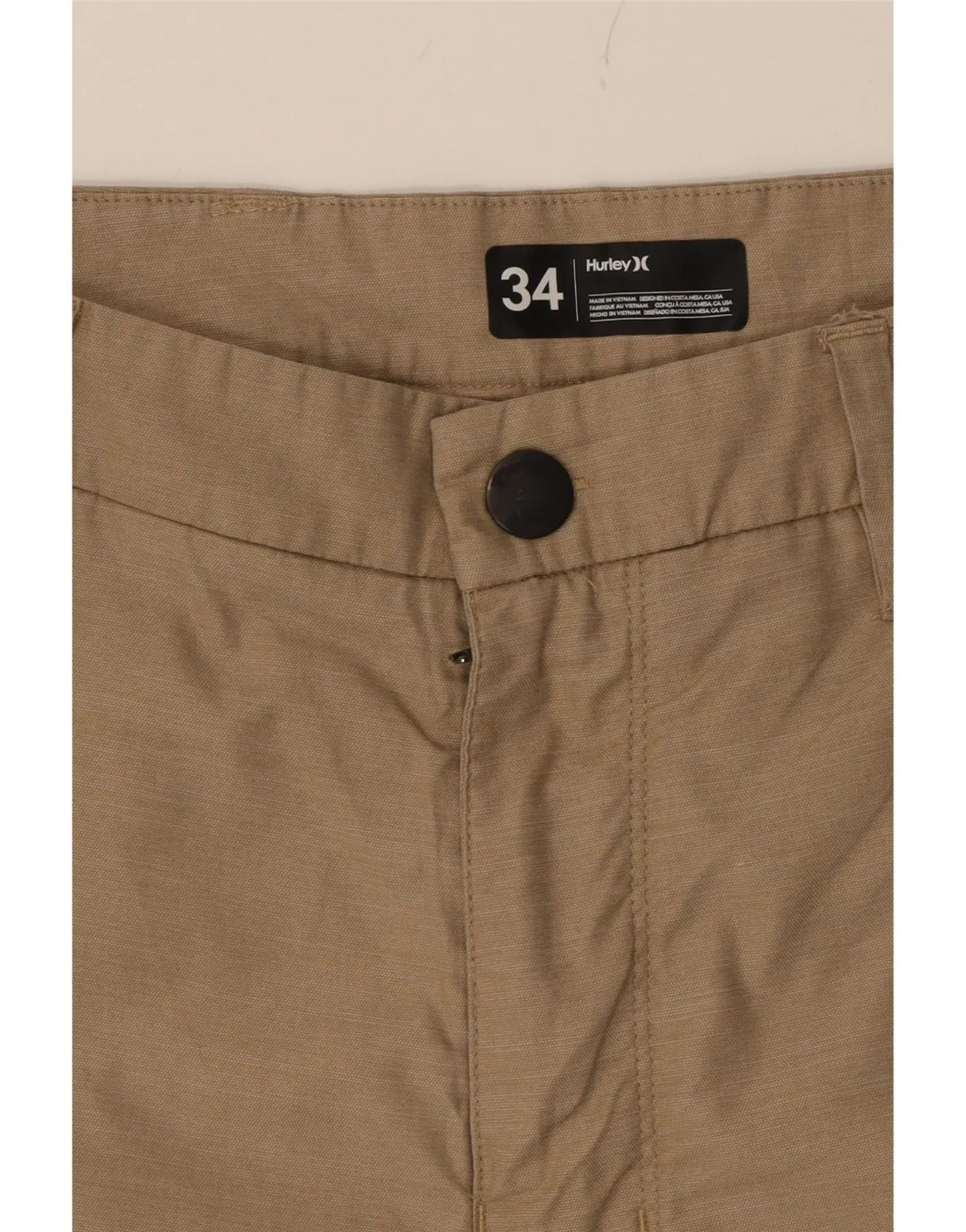 HURLEY Mens Chino Shorts W34 Large  Brown Cotton