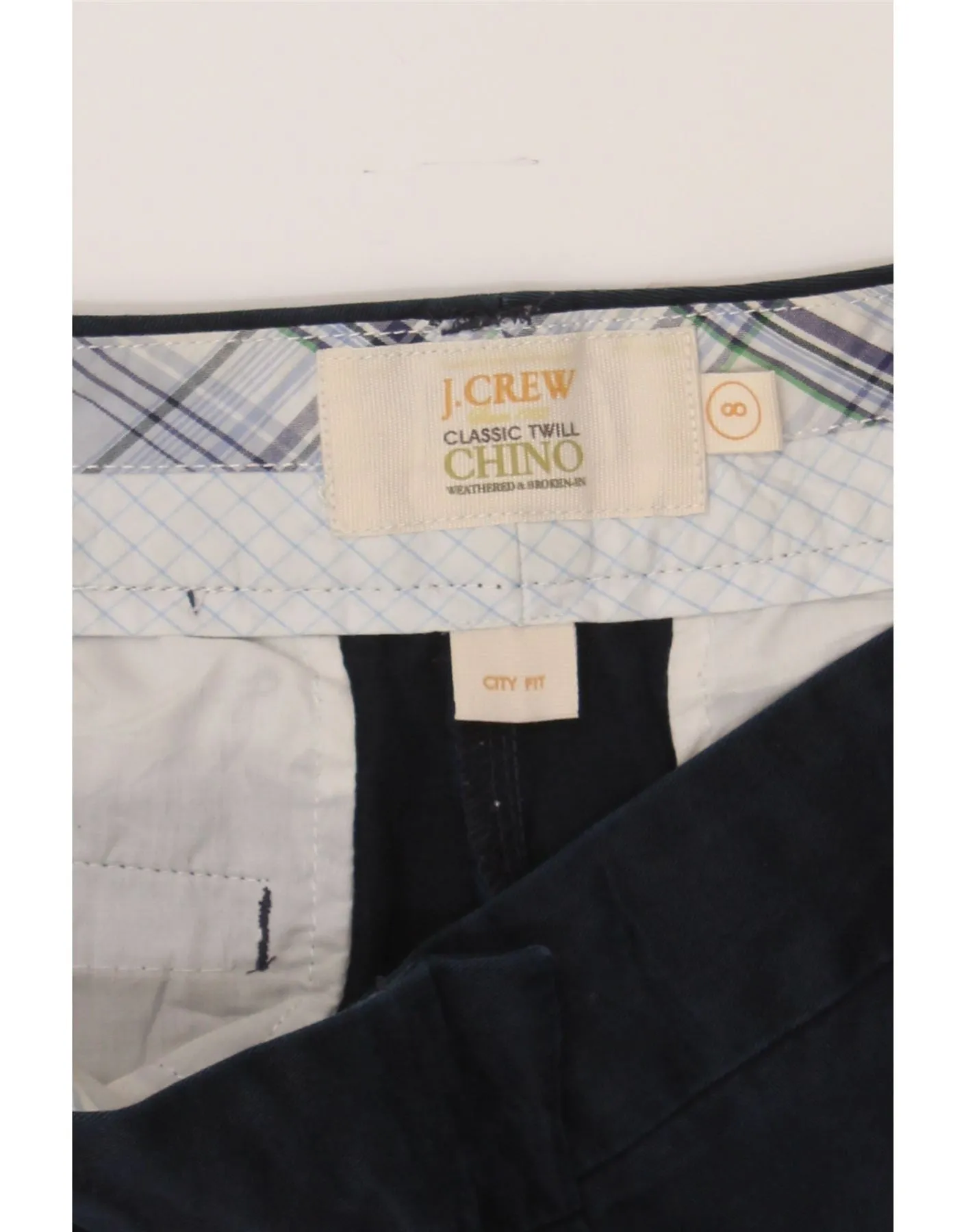 J. CREW Womens City Fit Chino Shorts US 8 Medium W30 Navy Blue Cotton