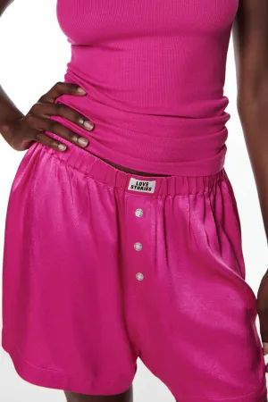 James Satin Boxer-style Shorts, Size L (UK 12)