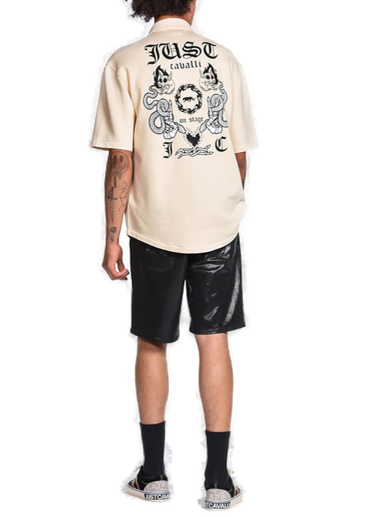 Just Cavalli Coated Skater Shorts