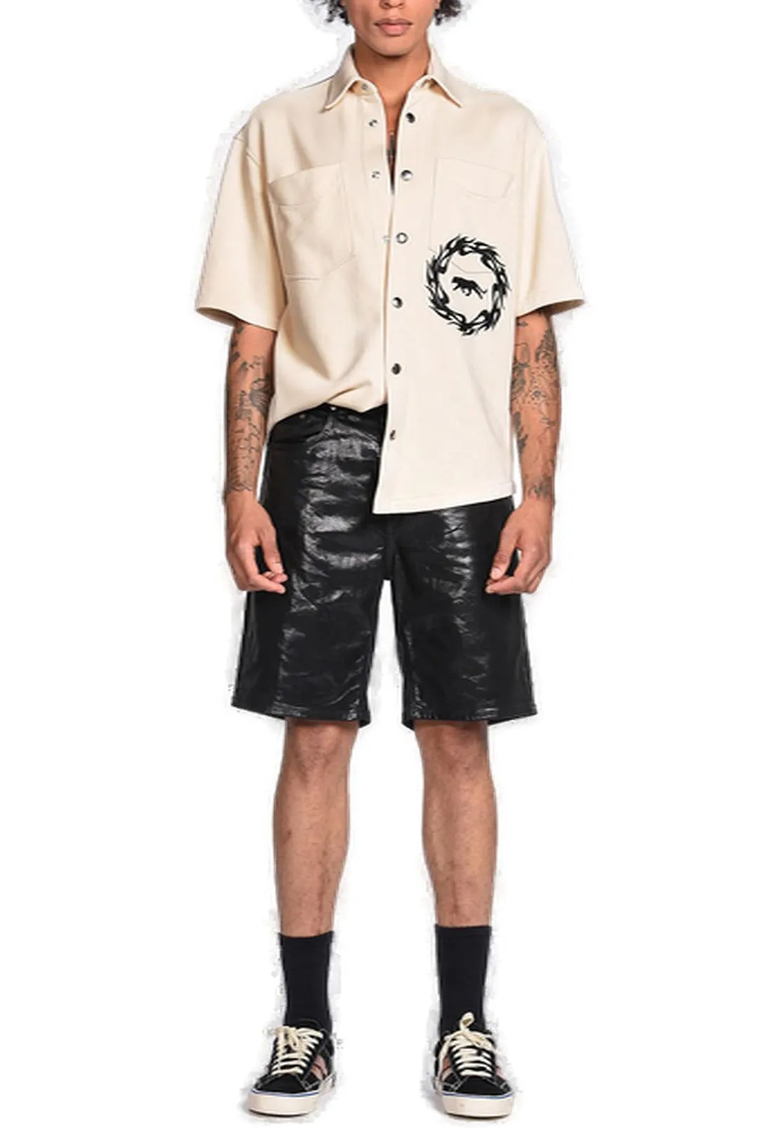 Just Cavalli Coated Skater Shorts