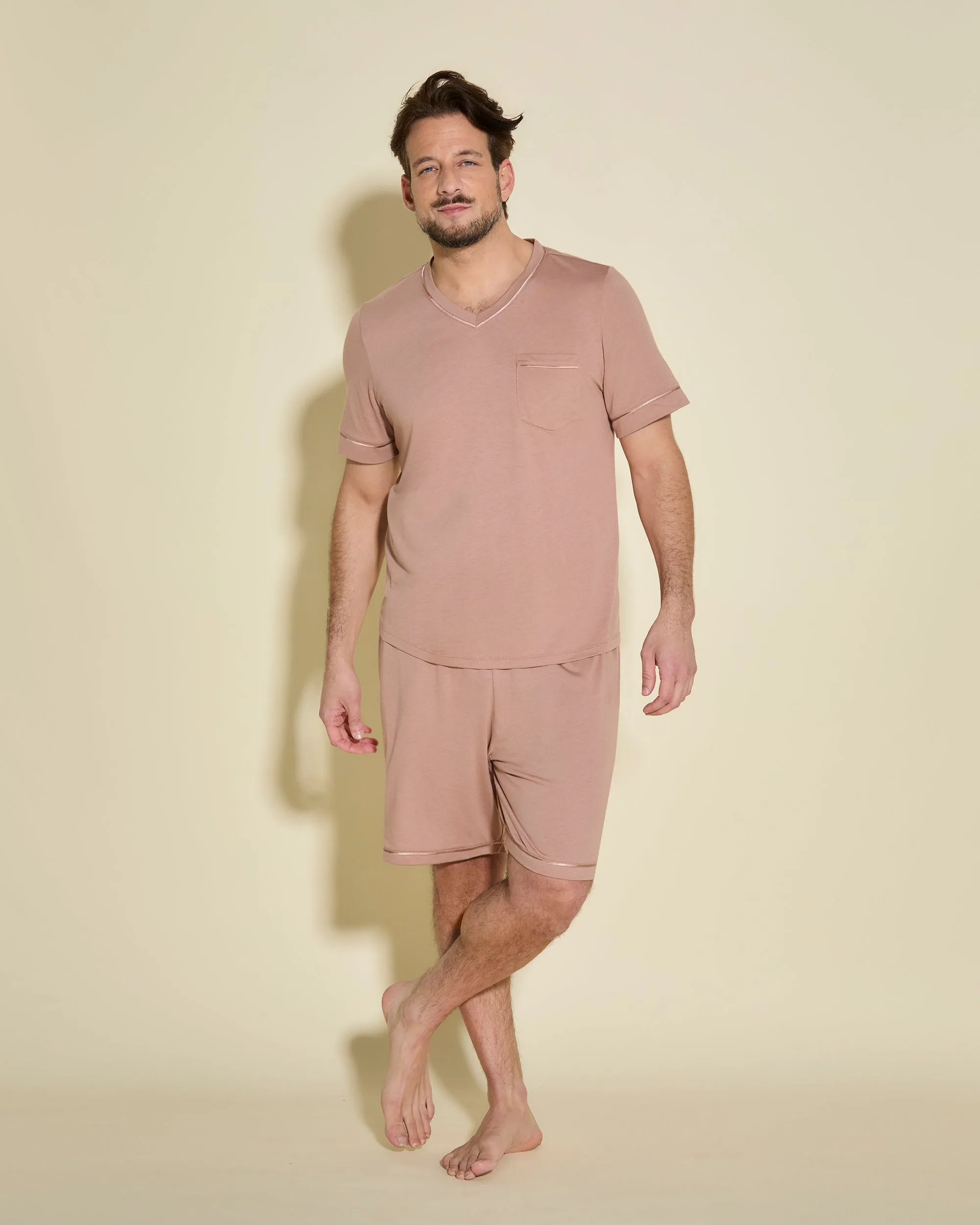 Kurzärmeliges Top & Shorts Pyjama-Set Für Männer
