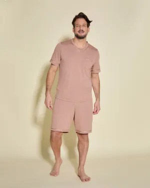 Kurzärmeliges Top & Shorts Pyjama-Set Für Männer