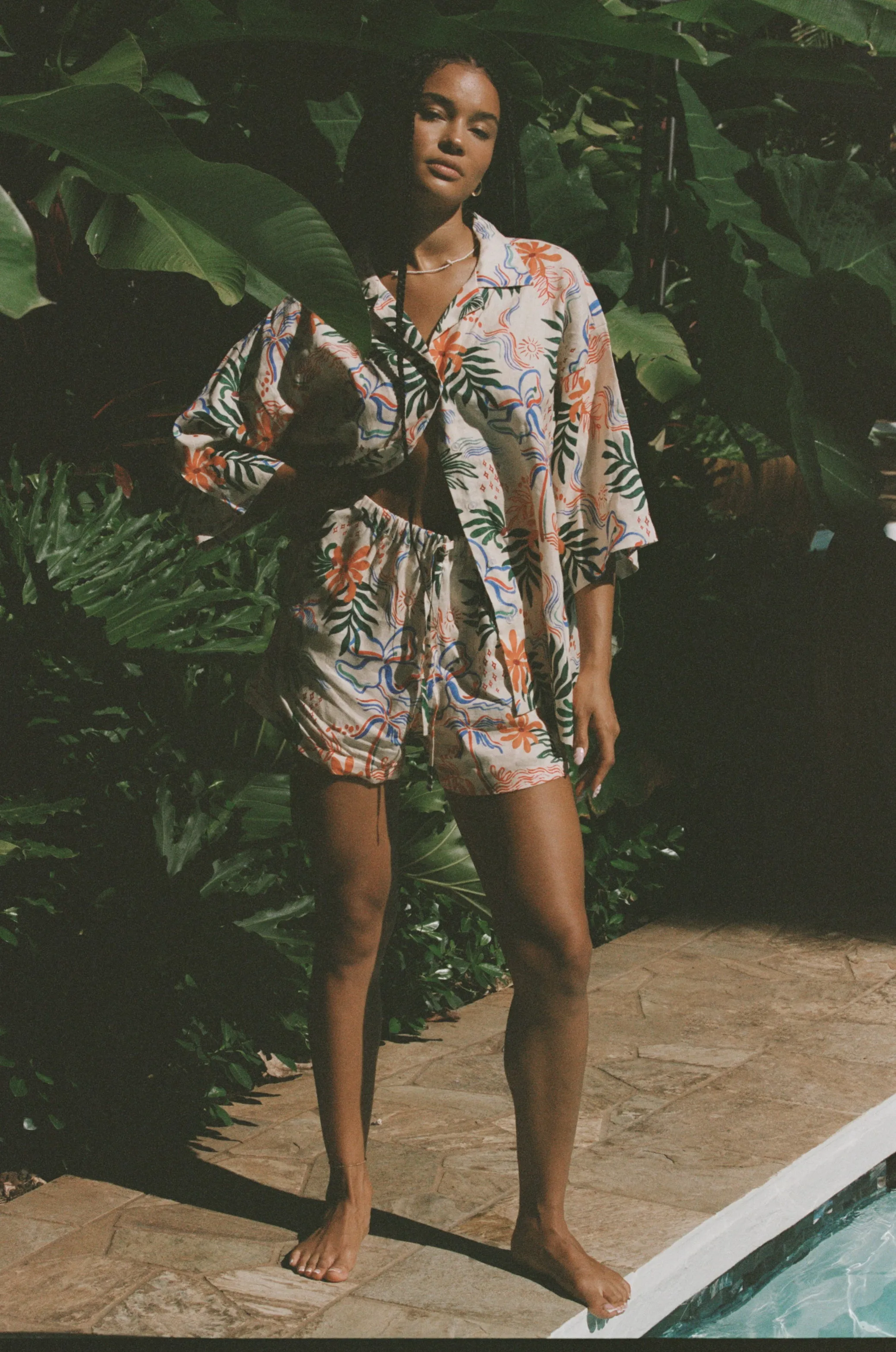 Melba Linen Short - Island Hop