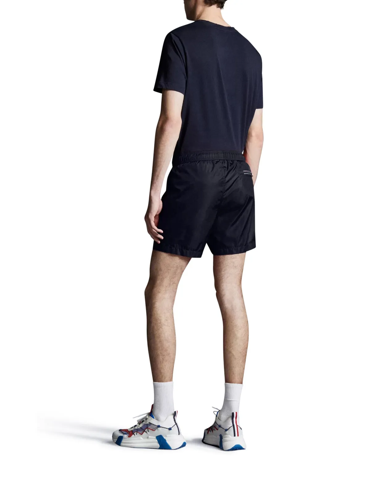 Moncler Logo Patch Drawstring Swim Shorts