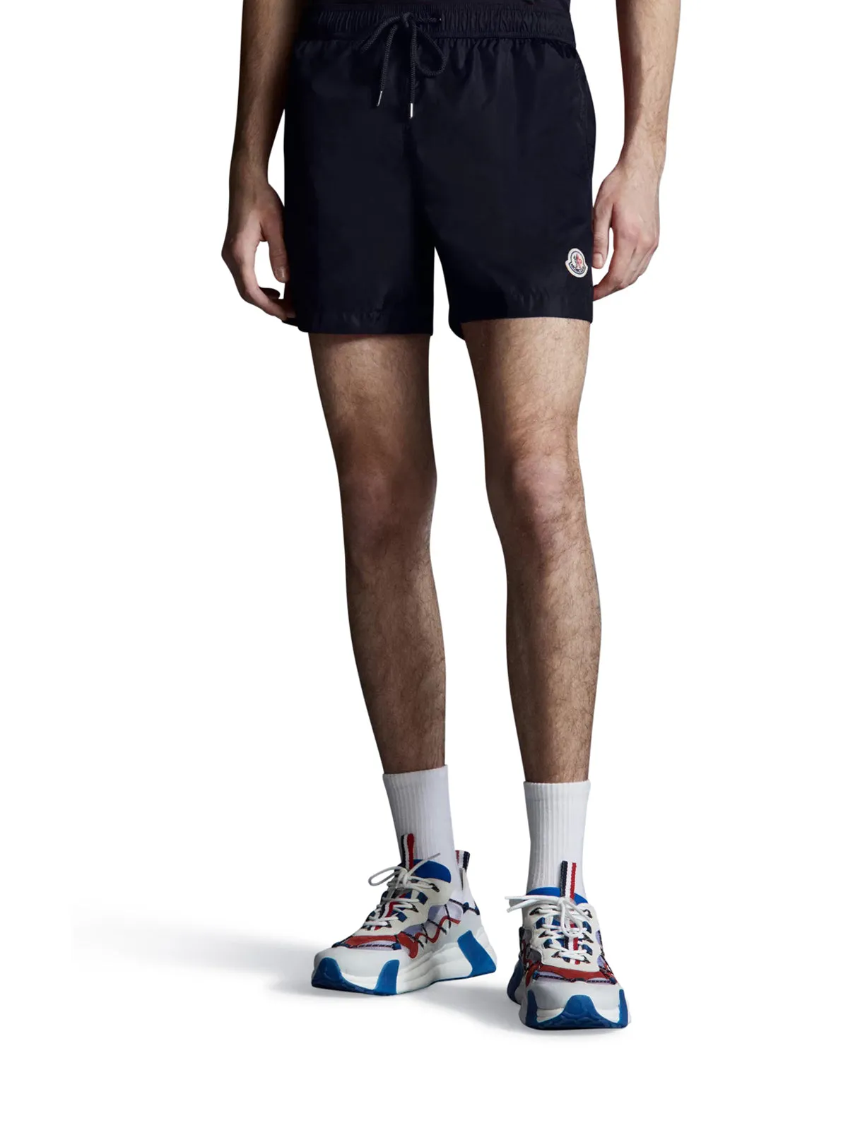 Moncler Logo Patch Drawstring Swim Shorts