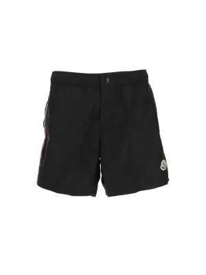 Moncler Logo Patch Drawstring Swim Shorts