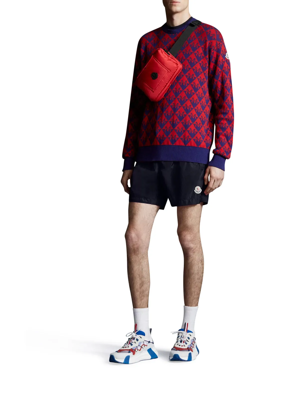 Moncler Logo Patch Drawstring Swim Shorts