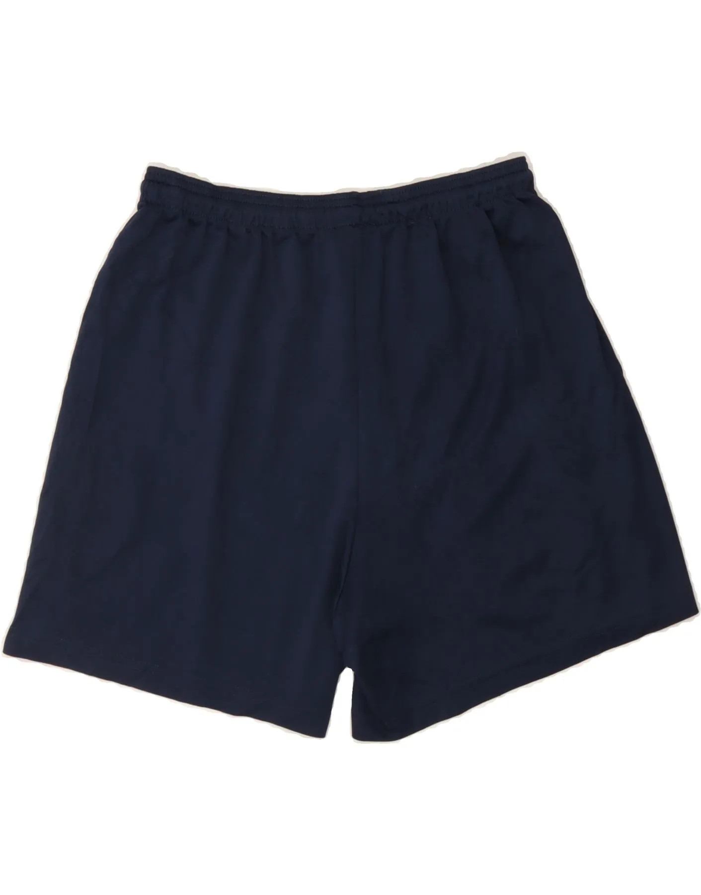 NIKE Womens Dri Fit Graphic Sport Shorts UK 12 Medium  Navy Blue Polyester