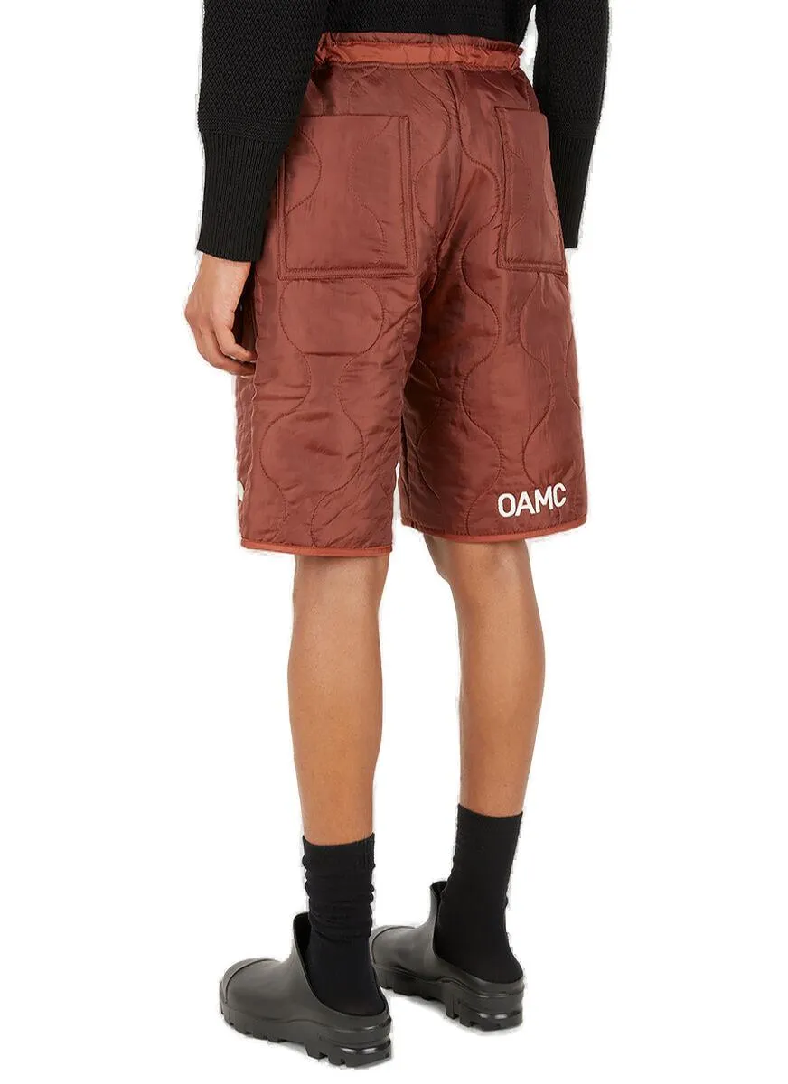 OAMC Logo Printed Quilted Drawstring Shorts