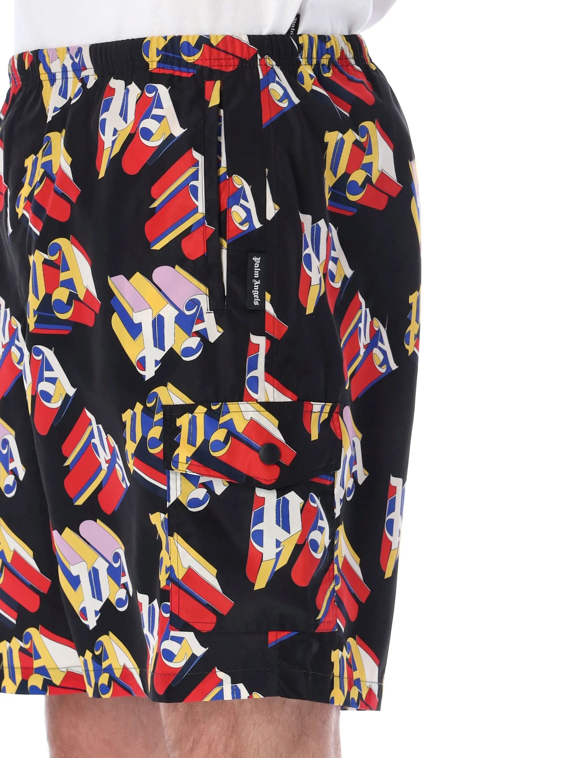 Palm Angels Allover Printed Elasticated Waistband Swim Shorts