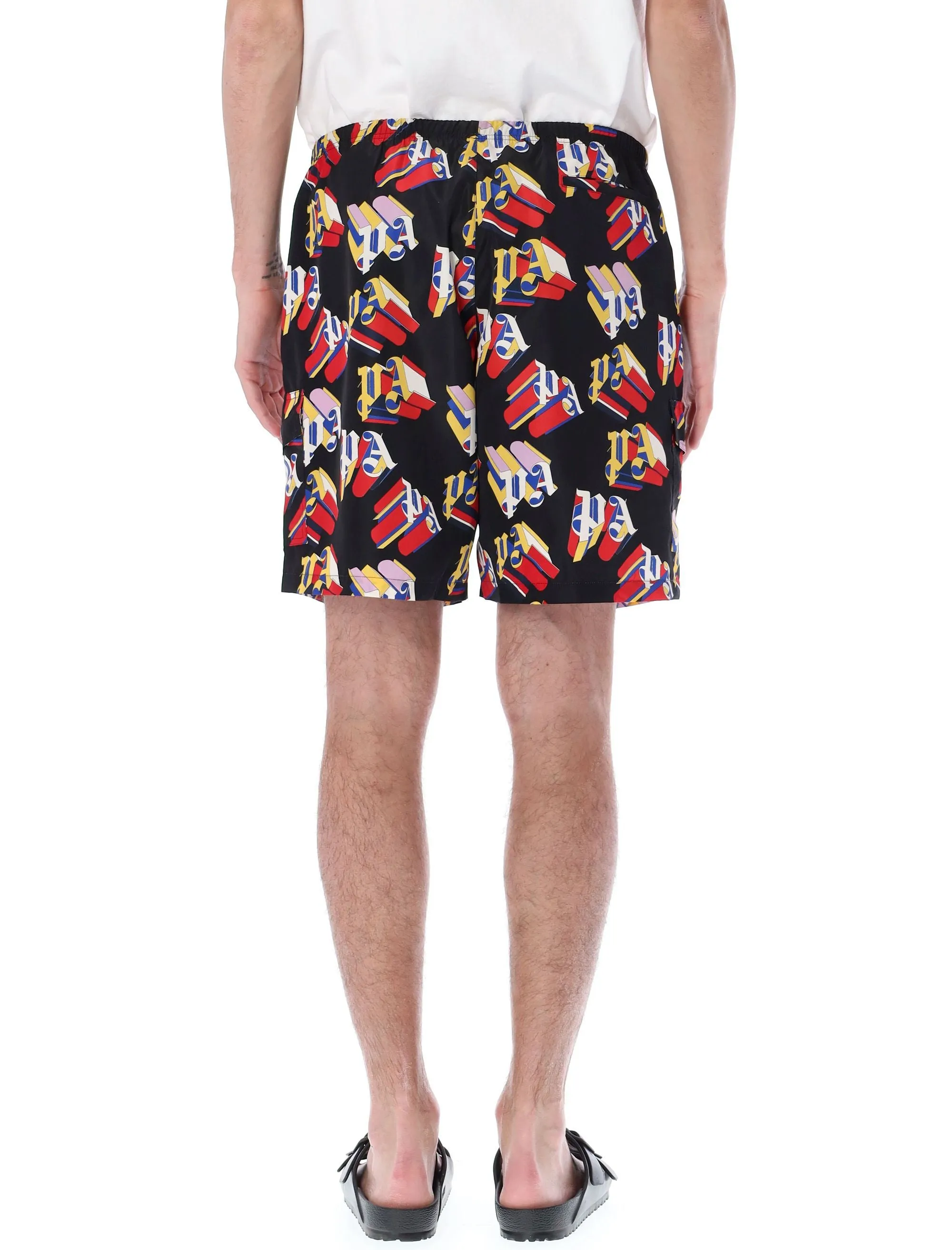 Palm Angels Allover Printed Elasticated Waistband Swim Shorts