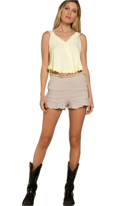 POL Smoked Ruffle Shorts