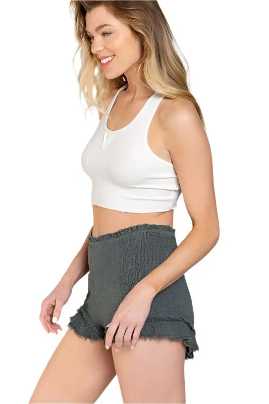 POL Smoked Ruffle Shorts