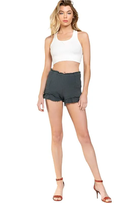 POL Smoked Ruffle Shorts