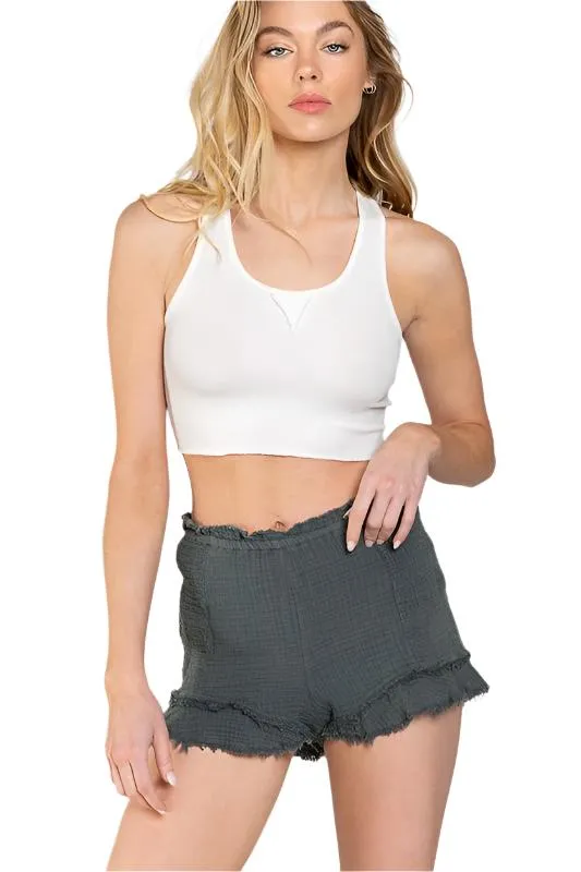 POL Smoked Ruffle Shorts