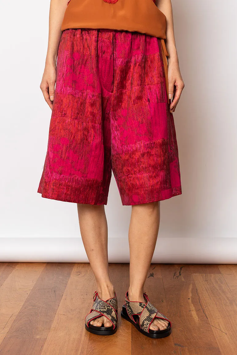 Pomy Jacquard Shorts - Fuchsia