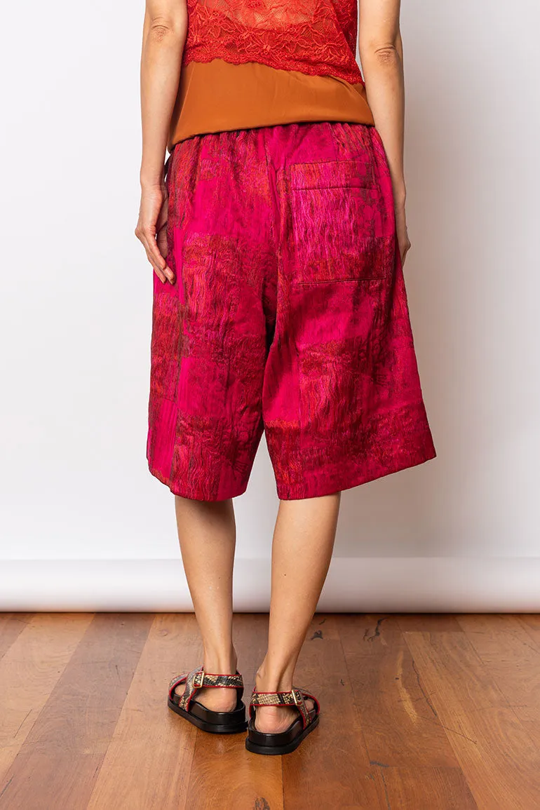 Pomy Jacquard Shorts - Fuchsia