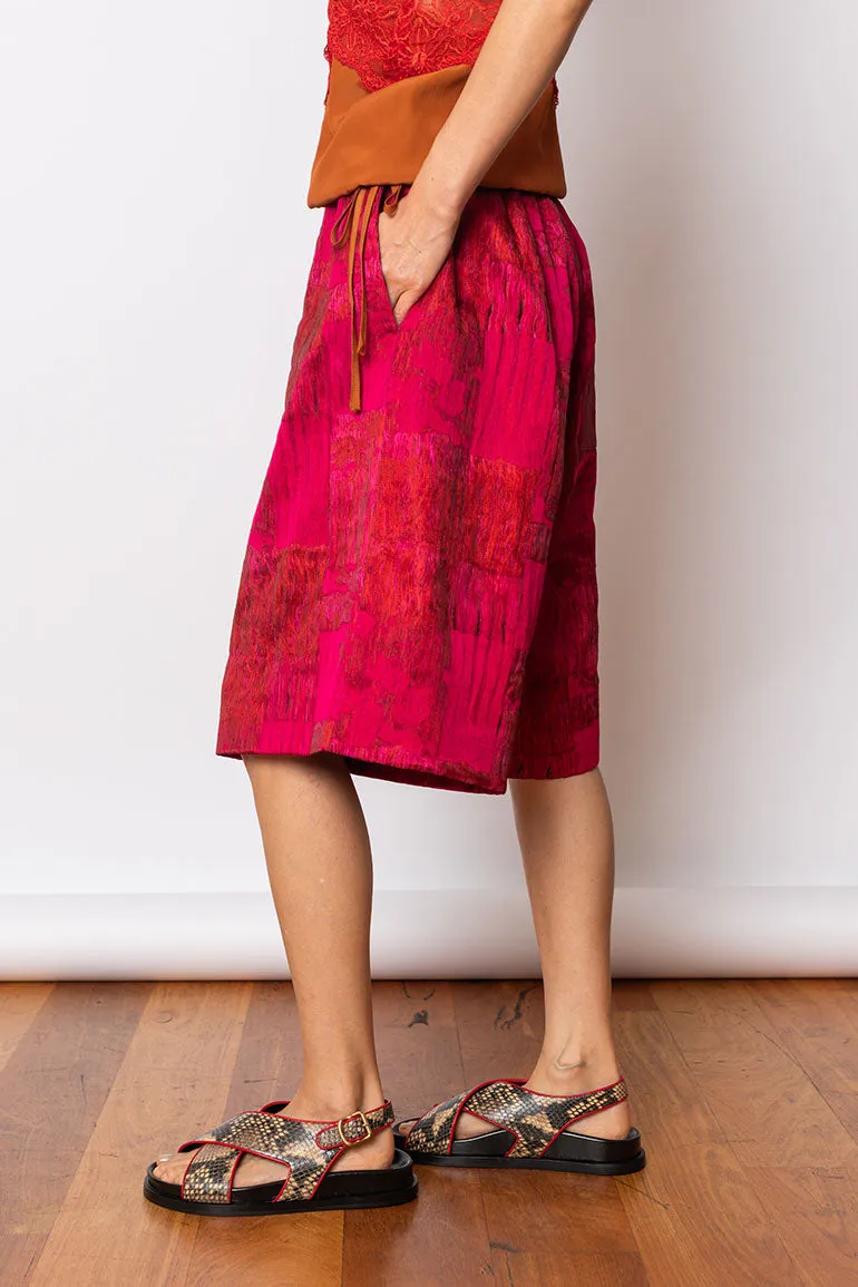 Pomy Jacquard Shorts - Fuchsia