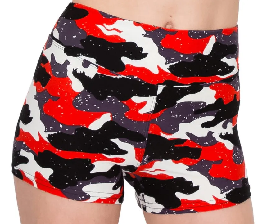 Print Design Yoga Shorts - 3" Waistband