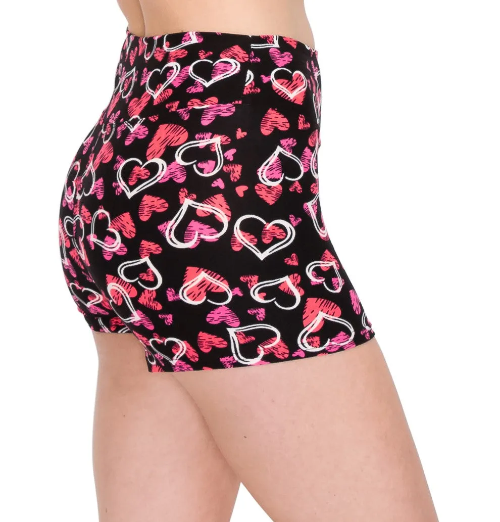 Print Design Yoga Shorts - 3" Waistband