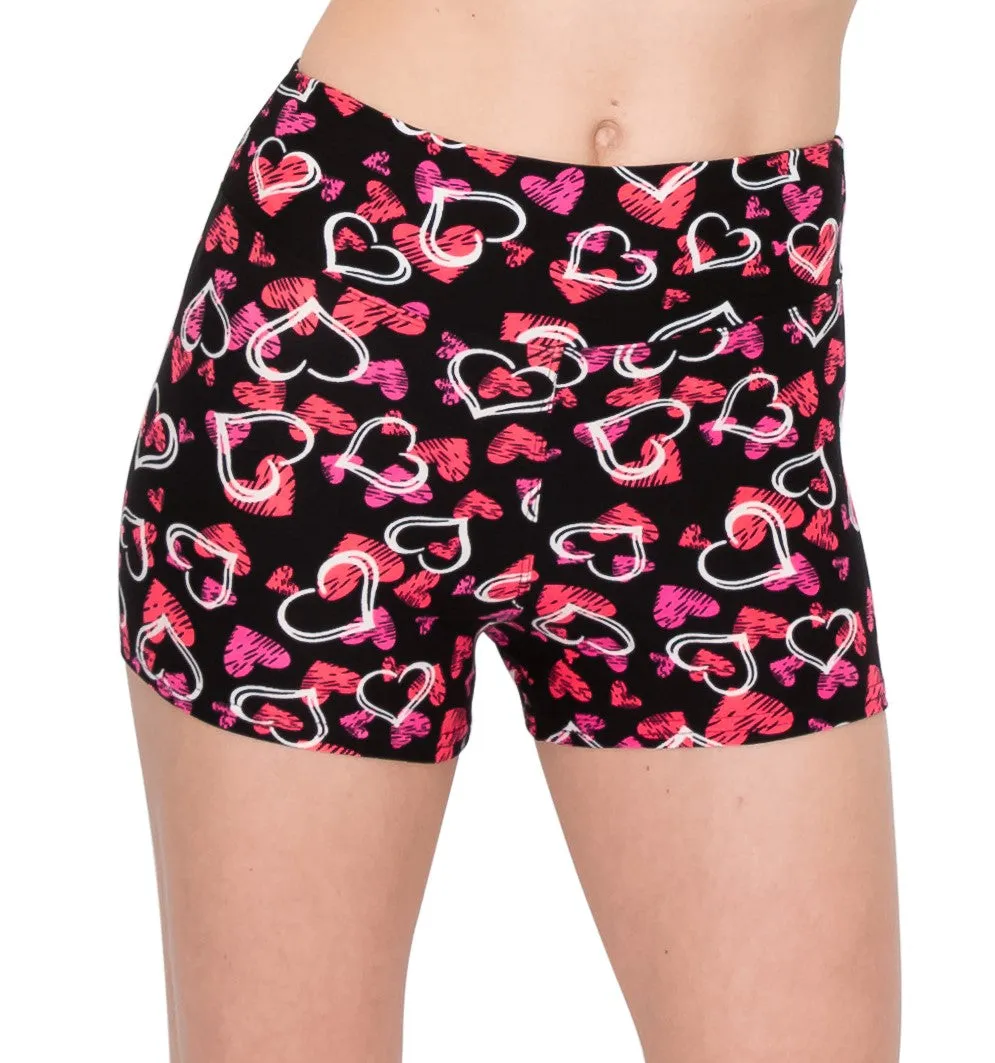 Print Design Yoga Shorts - 3" Waistband