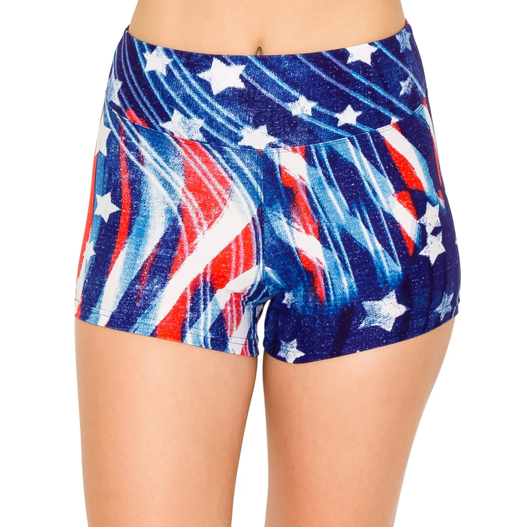 Print Design Yoga Shorts - 3" Waistband