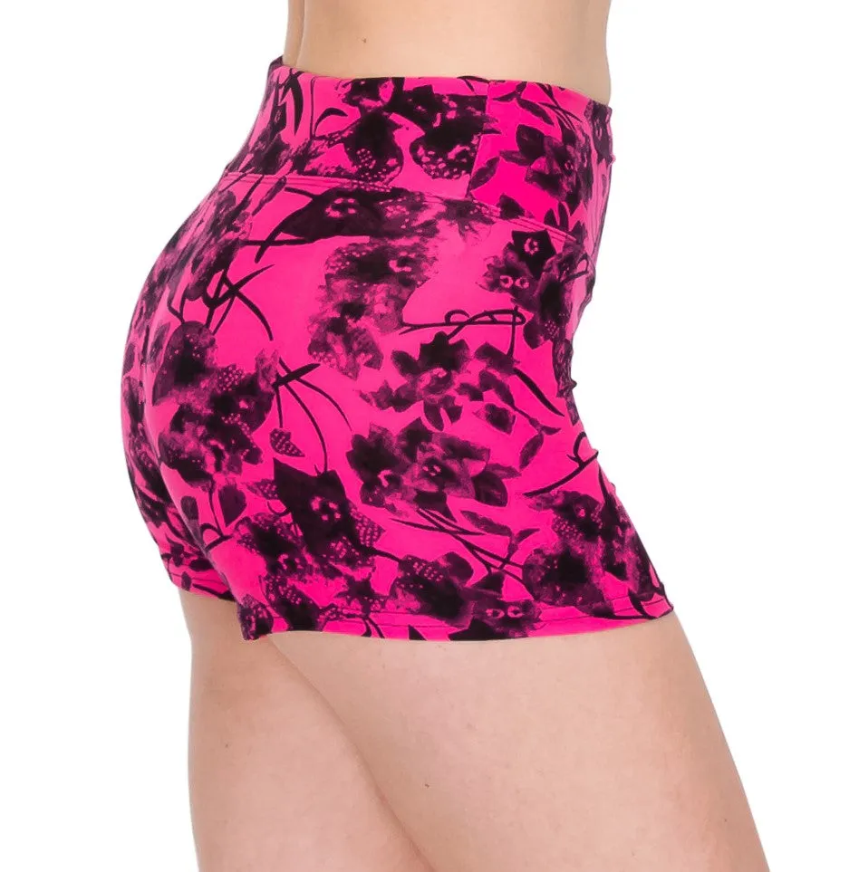 Print Design Yoga Shorts - 3" Waistband