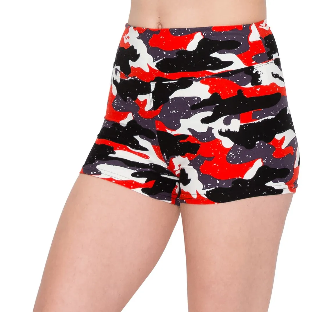 Print Design Yoga Shorts - 3" Waistband