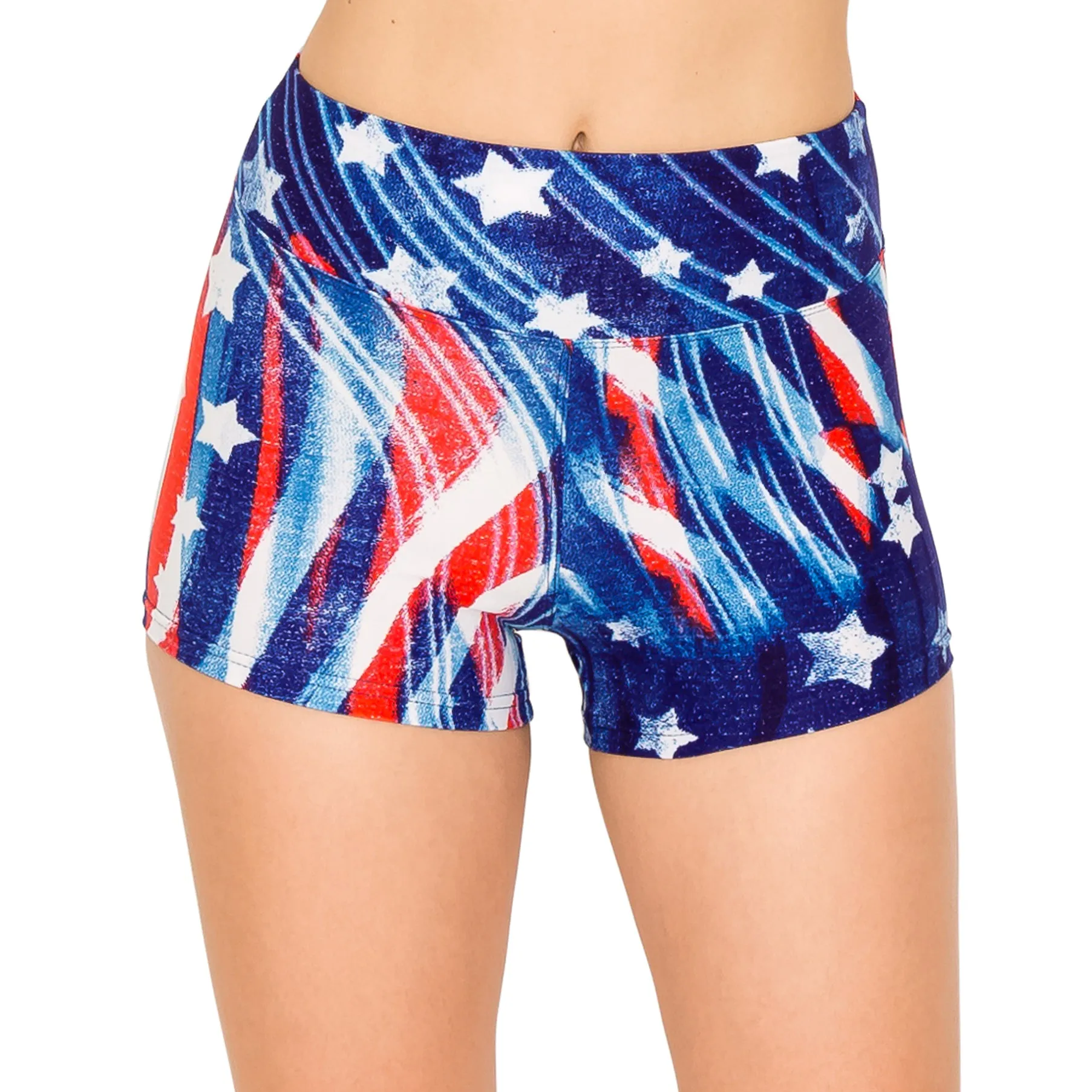Print Design Yoga Shorts - 3" Waistband