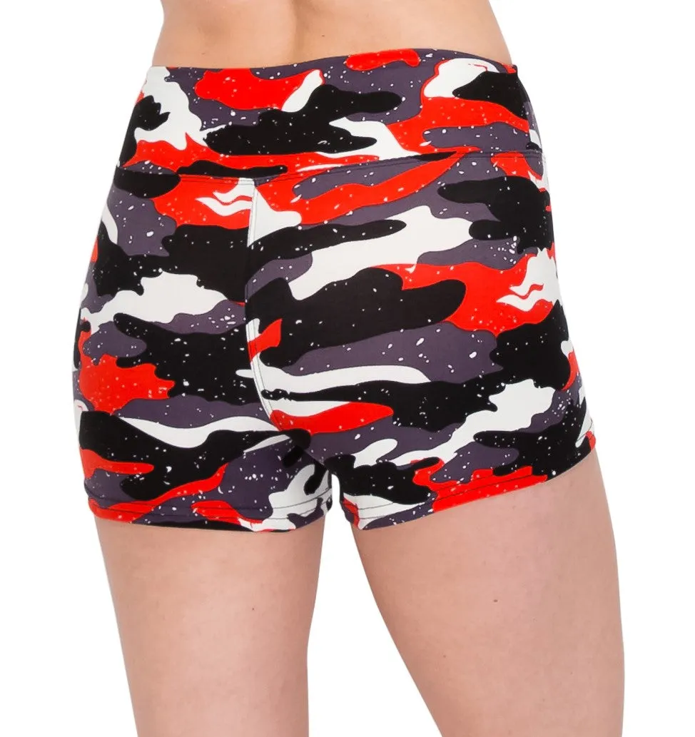 Print Design Yoga Shorts - 3" Waistband