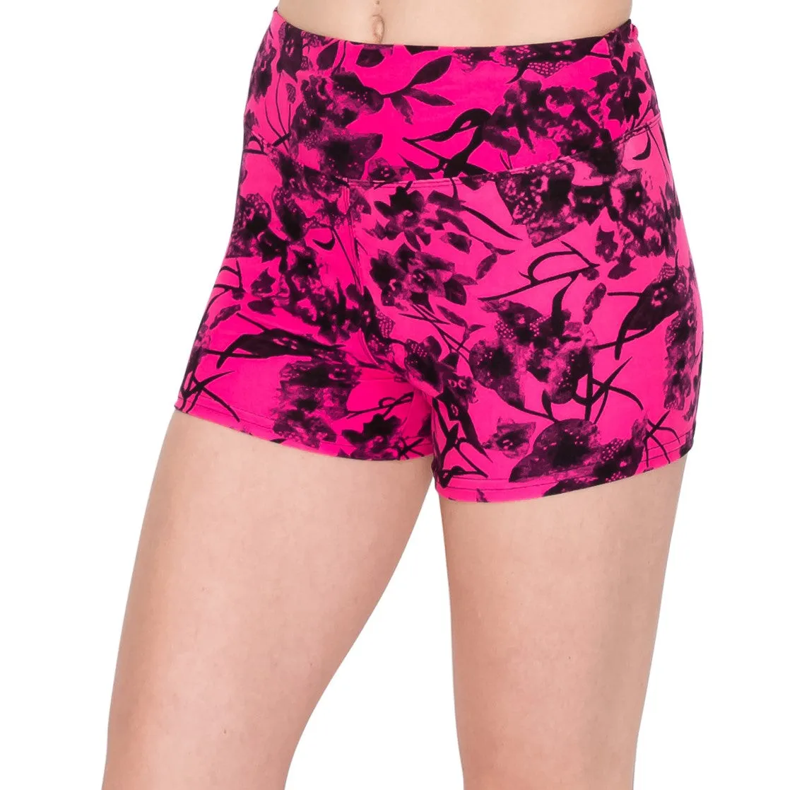 Print Design Yoga Shorts - 3" Waistband