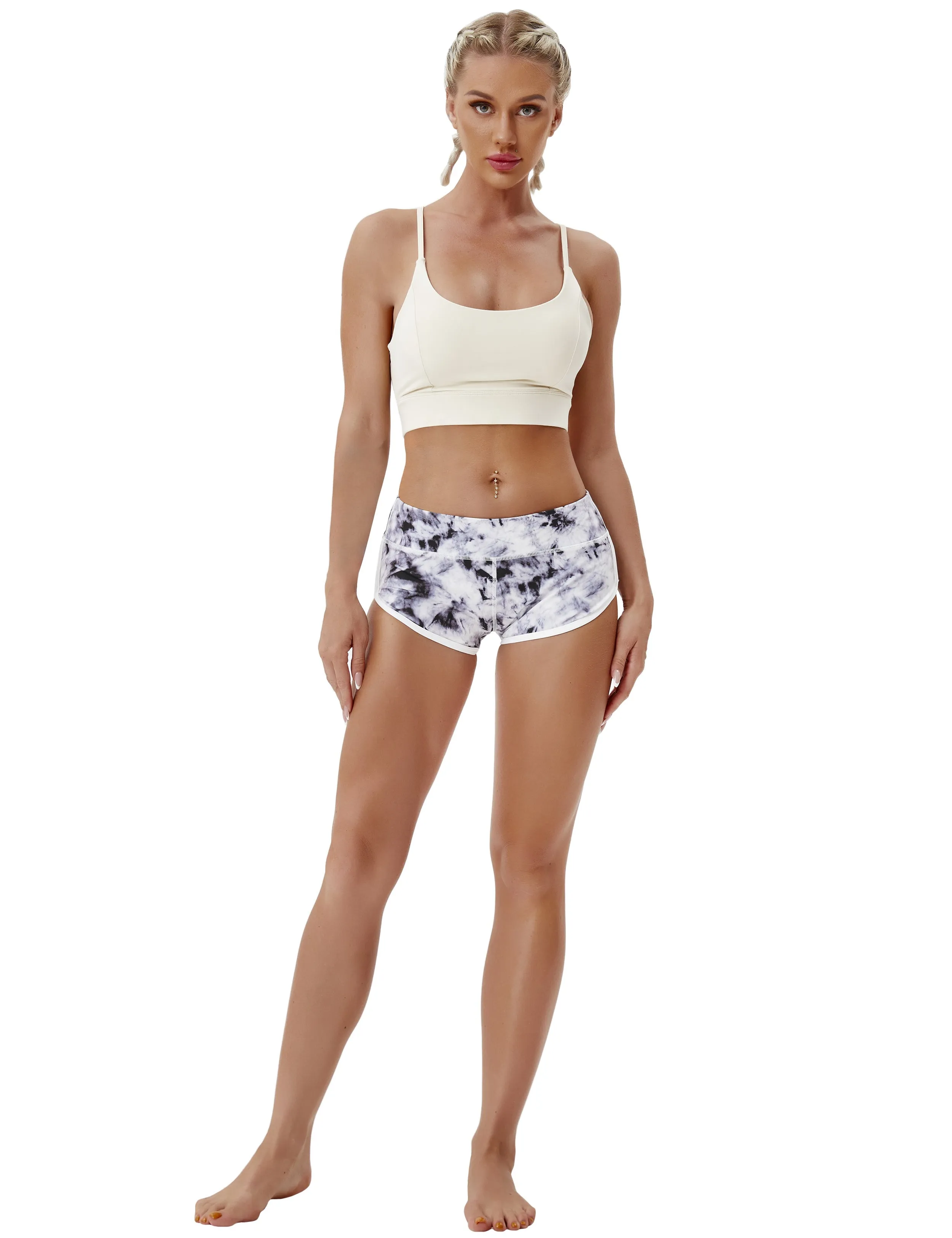 Printed Booty Plus Size Shorts black dandelion_Plus Size