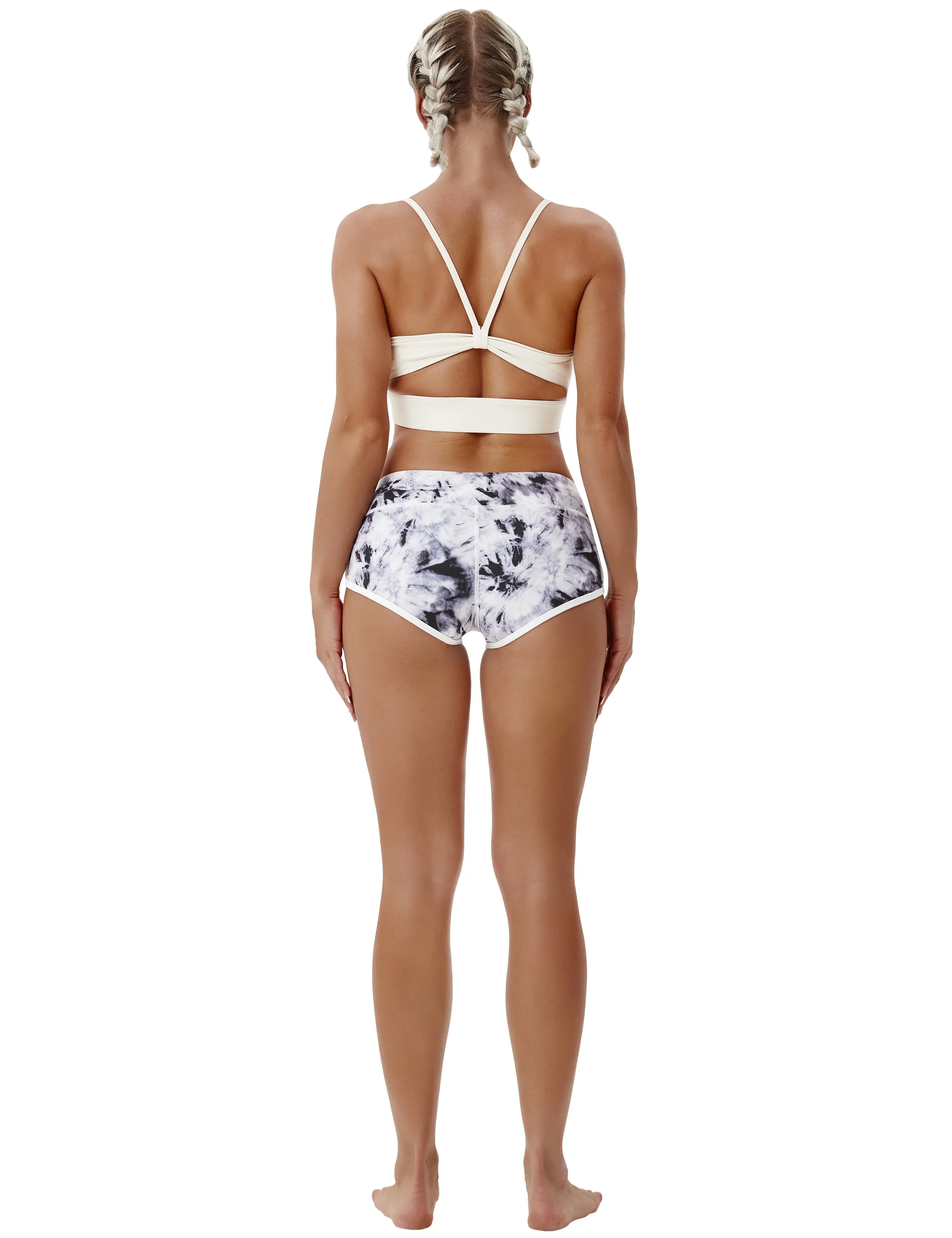 Printed Booty Plus Size Shorts black dandelion_Plus Size