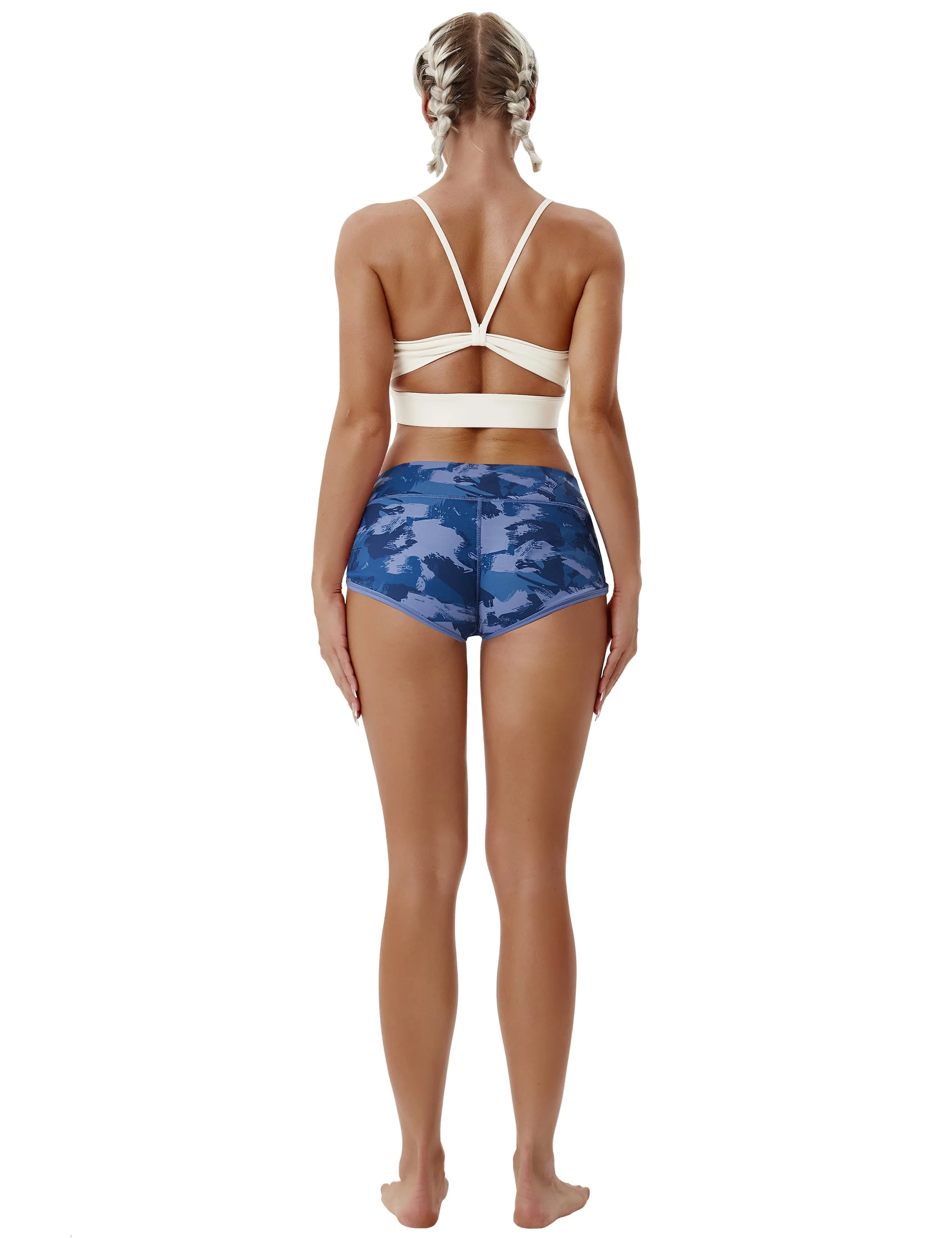 Printed Booty Plus Size Shorts navy brushcamo_Plus Size