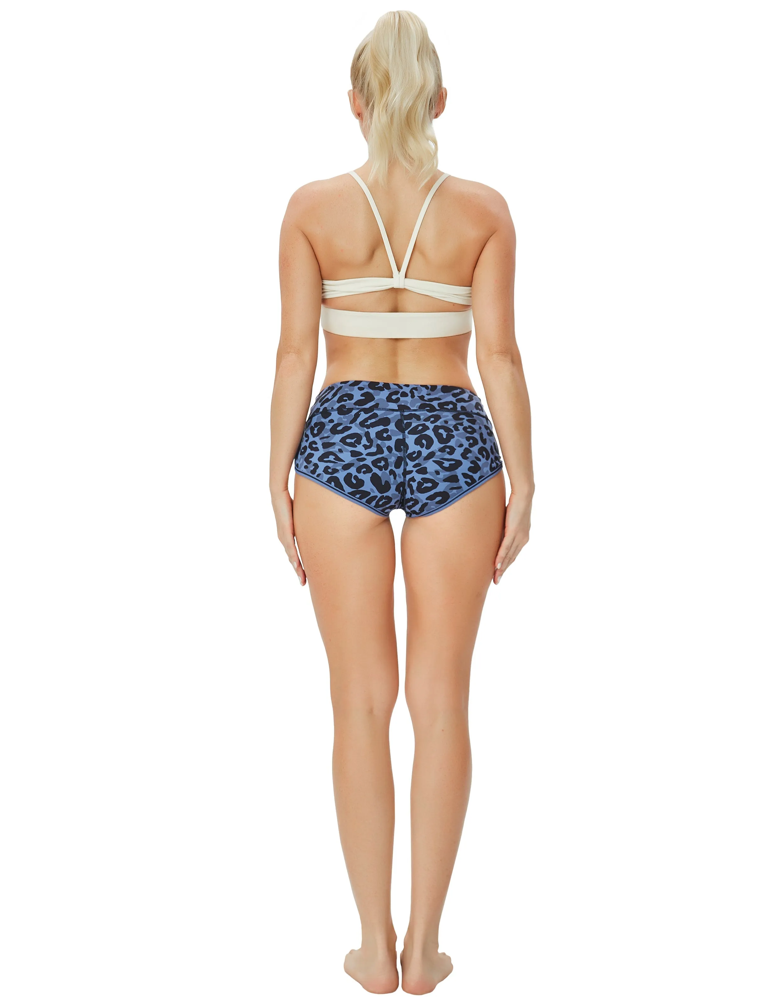 Printed Booty Plus Size Shorts navy_leopard_Plus Size