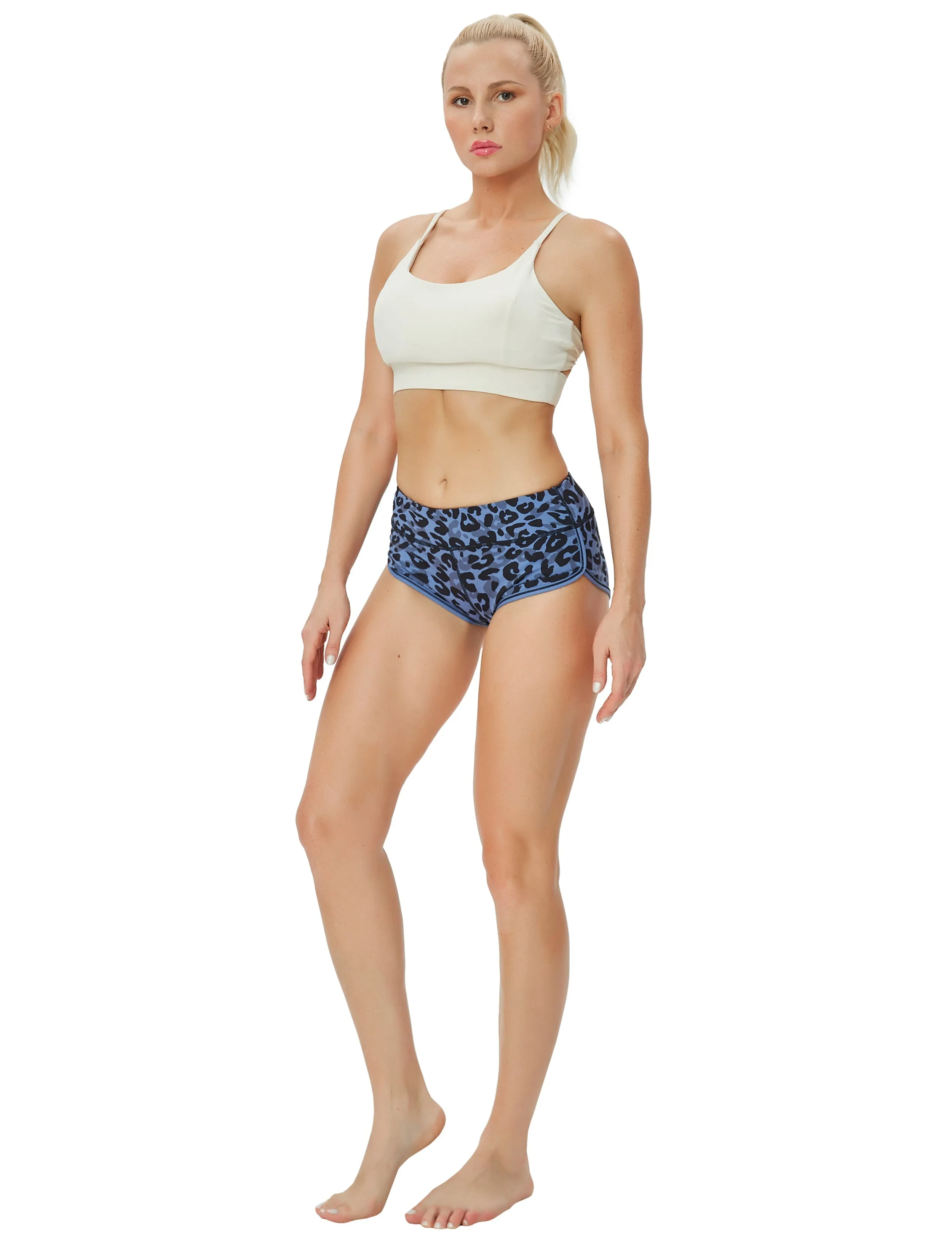 Printed Booty Plus Size Shorts navy_leopard_Plus Size